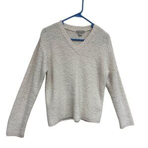 J. Crew Vintage Women's Wool Blend Off-White Slub Knit Sweater Size Medium
